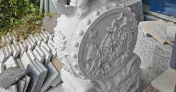 乌鲁木齐芝麻白抱鼓石 庭院抱鼓石