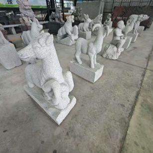 乌鲁木齐芝麻白雕刻 十二生肖 异形雕刻
