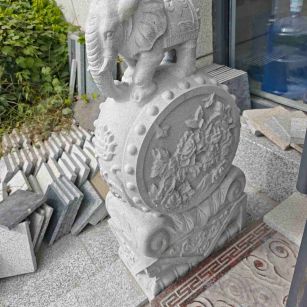 乌鲁木齐芝麻白抱鼓石 庭院抱鼓石